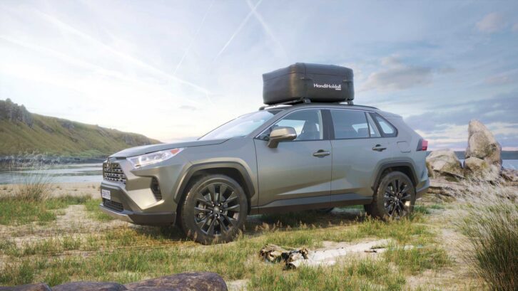 The HandiHoldall on the roof of a car