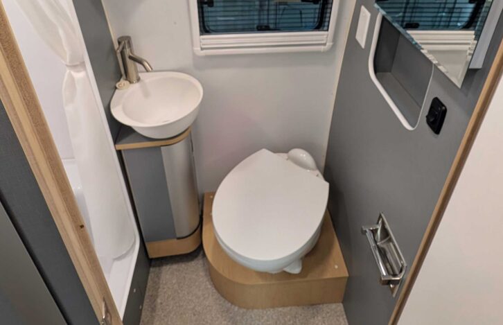 The washroom in the Airstream