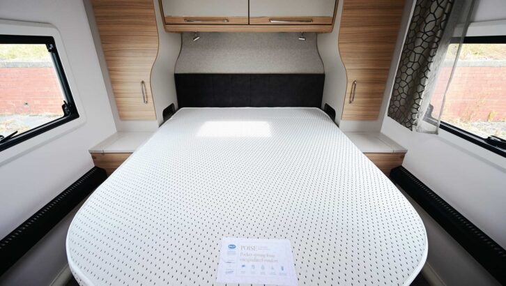 The island bed in the rear bedroom