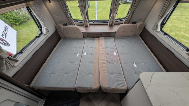 The double bed made up