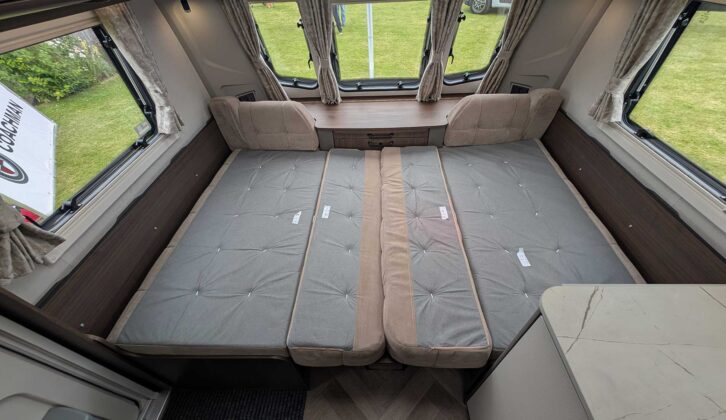 The double bed made up