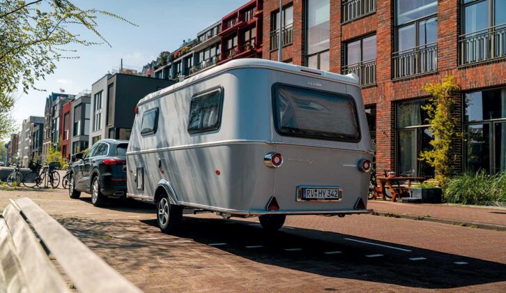 An Eriba tourer being towed