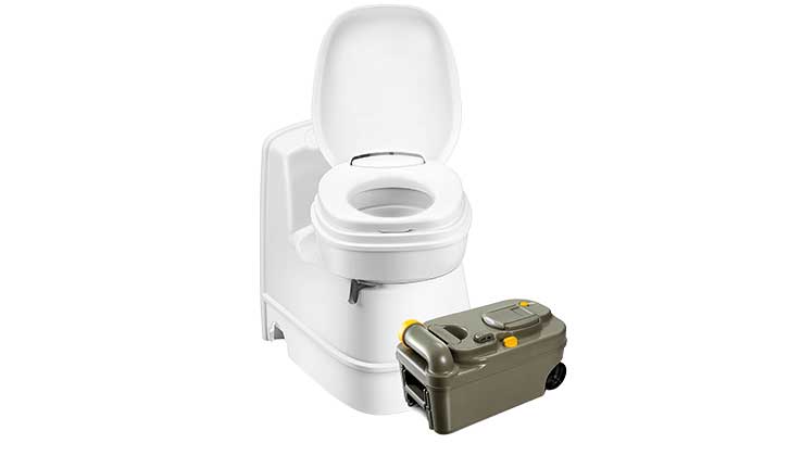 A traditional cassette toilet