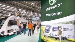 Caravans on the Swift stand at the show