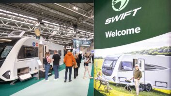 Caravans on the Swift stand at the show