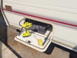 The straps in place on the locker