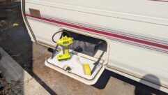 The straps in place on the locker