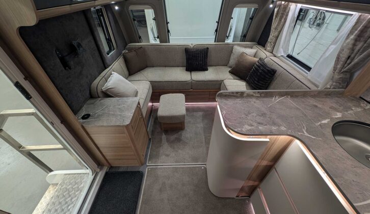 The G-shaped settee in the lounge