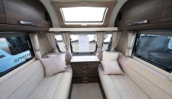 The seating in the front lounge