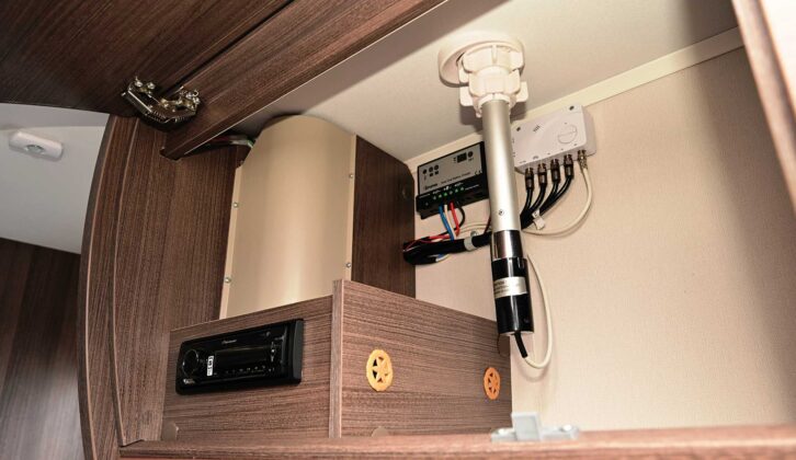 The fitted radio and aerial