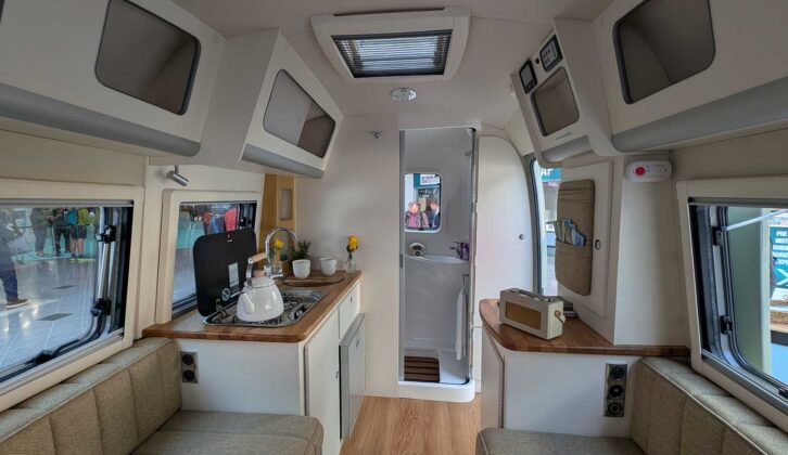 Looking towards the washroom in the caravan